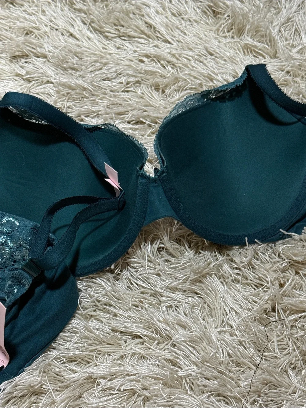 Victorias Secret Push Up Teal Lace Underwire Bra - Women Intimates 36C NWT
